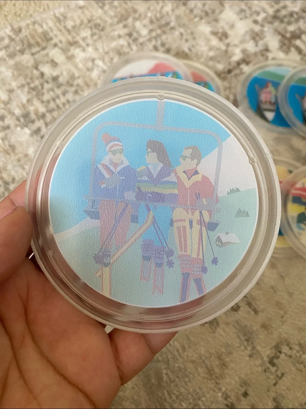 Set of eight vintage coasters